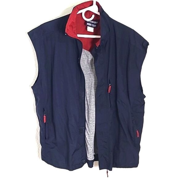 Bahama Bay Mens Club Navy Blue Vest with Red Trim, Size Large - Picture 2 of 9